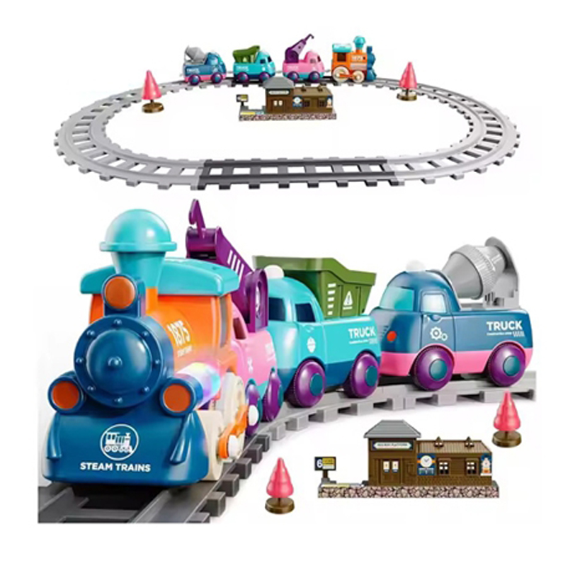 Kids Track Train Toy Electric Railcar Toy Rail Train Toy Educational Toy