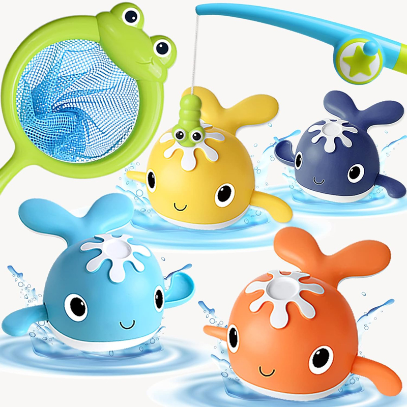 Magnetic Fishing Game Toy Baby Bathroom Toy Wind Up Fish Toy