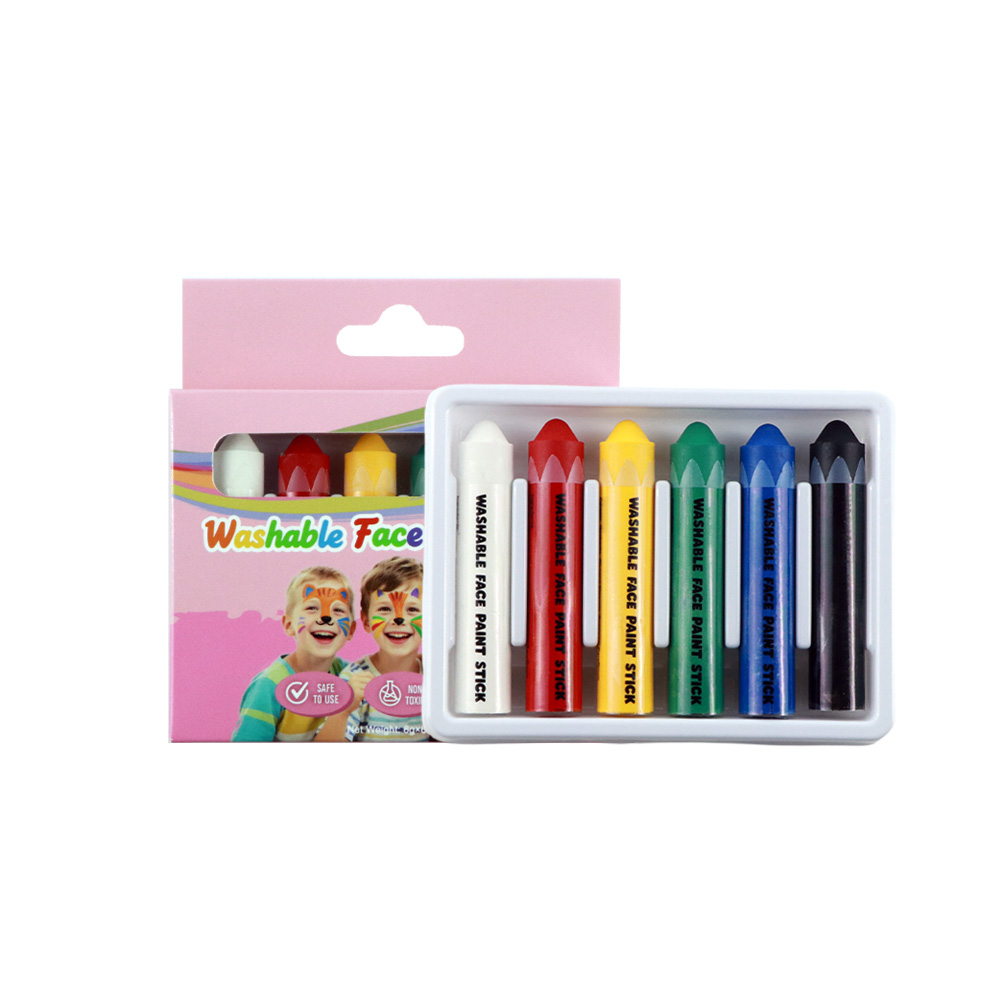 Water based 6 colors Kids Face Paint Crayon Stick kit
