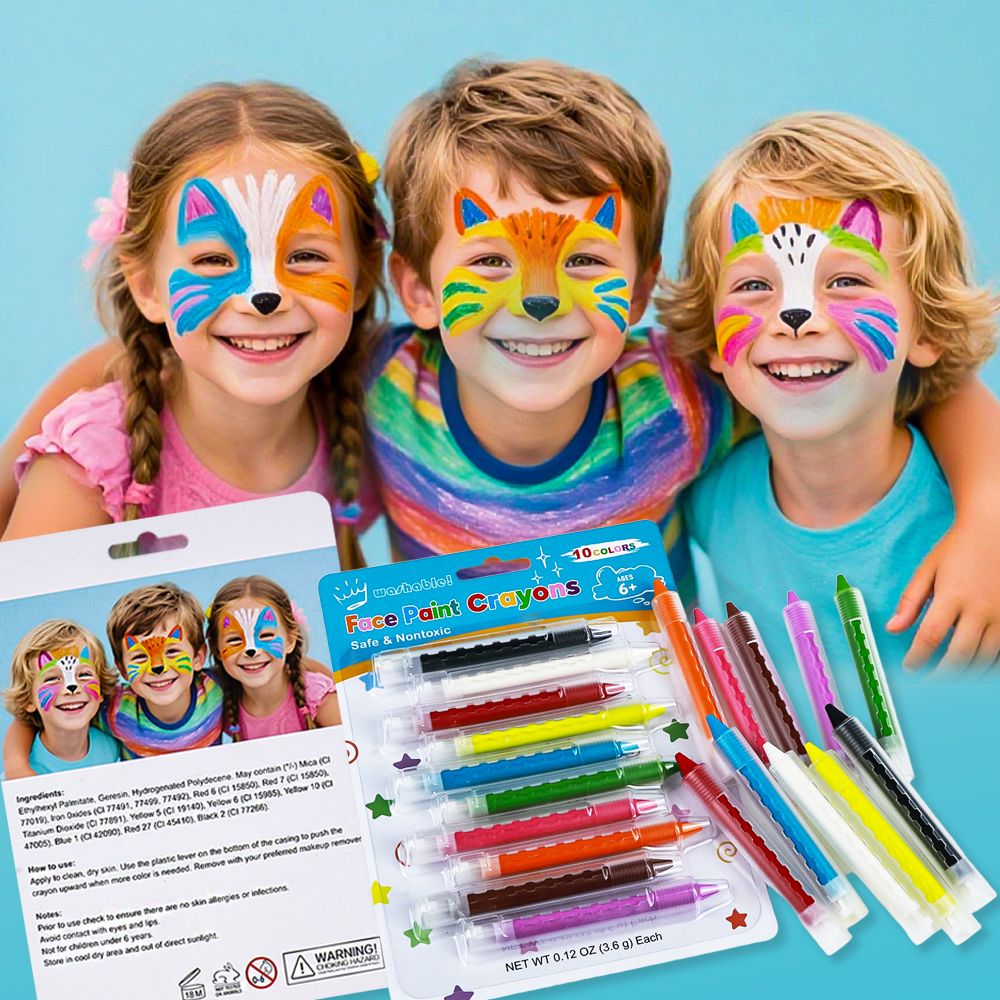Water based 6/10 colors Kids Face Paint Crayon Stick kit