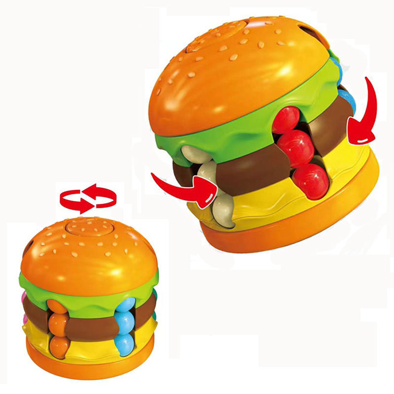 Mini Magic Bean Cube Toy Kids Burger Magic Cube Toy Wholesale Plastic Educational Toy