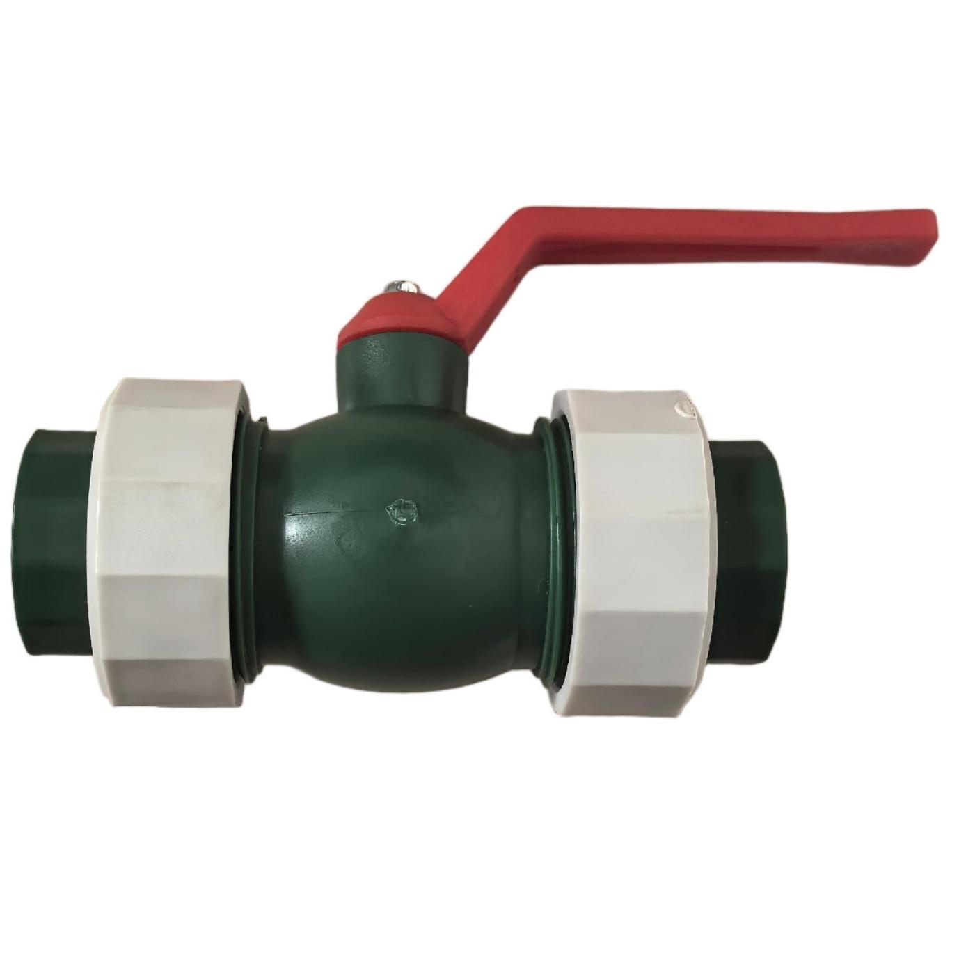 PPR plastic handle double union ball valve