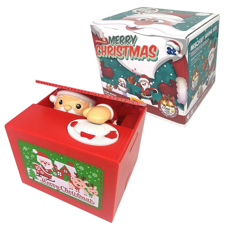 Cartoon Electric Christmas Money Saving Box Toy Kids Piggy Bank Toy Christmas Gift Toy