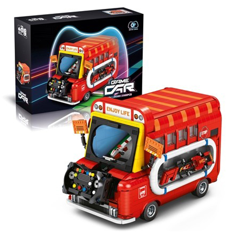Kids Building Block Car Toy Electric Retro Game Car Toy Educational Toy