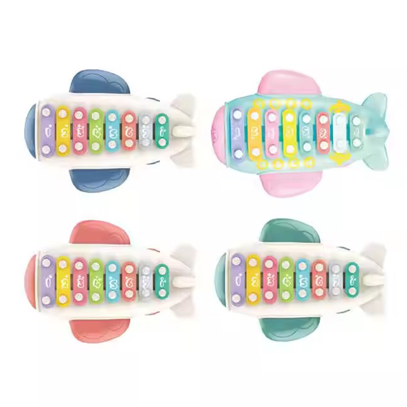 Cartoon Airplane Hand Tapping Piano Toy Eight Tone Instrument Toy Baby Musical Toy