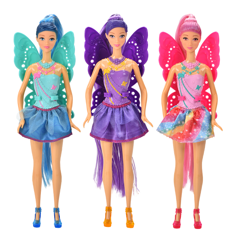 Fairy Wings Doll Toy Dress Up Fashion Princess Doll Toy Girl Gifts Pretend Play Toy
