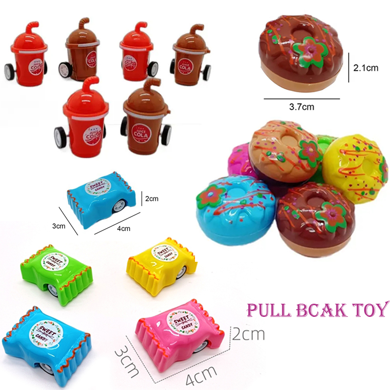 Mini Colorful Food Pull Back Car Toy Cute Small Toy Wholesale Plastic Toys