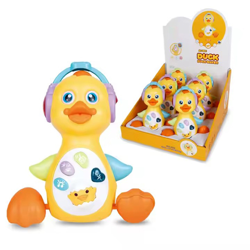 Battery Operated Duck Toy Sound Light Swing Musical Toy Baby Educational Toy