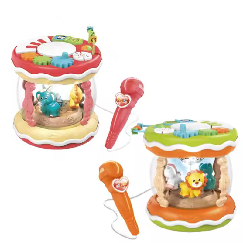 Musical Light Rotating Drum Microphone Toy Montessori Educational Toy Baby Toys