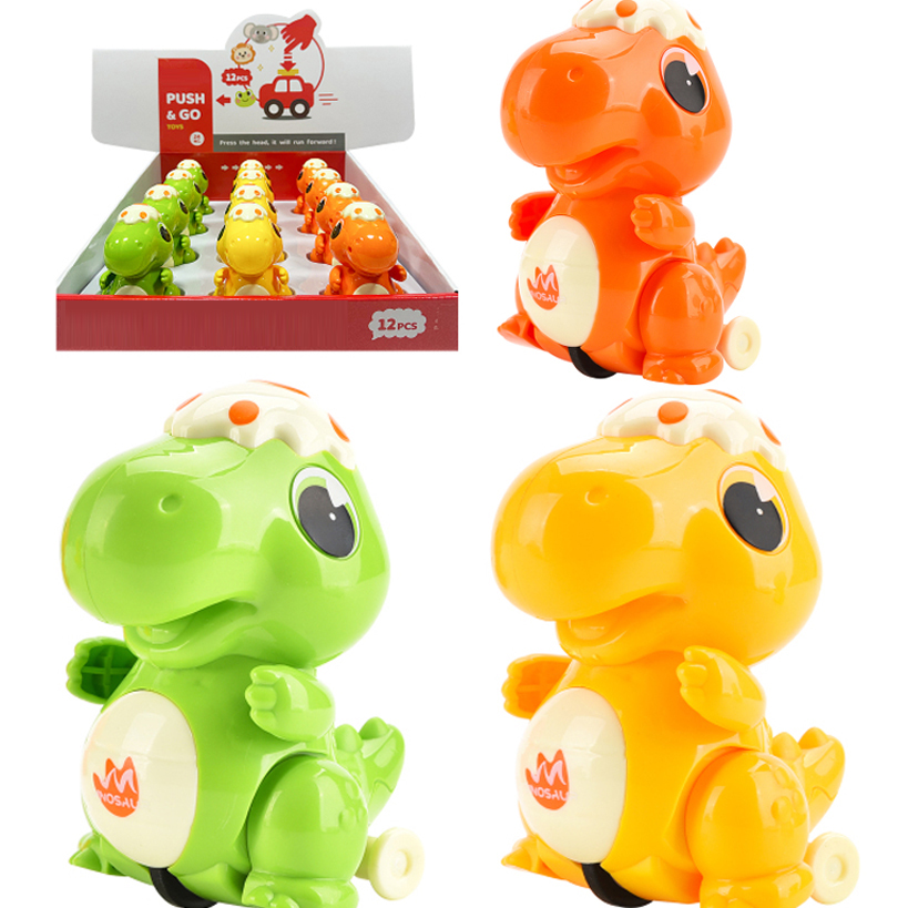 Kid Cartoon Dinosaur Inertial Car Toy Mini Rocking Sliding Vehicle Toy Friction Power Animal Toys