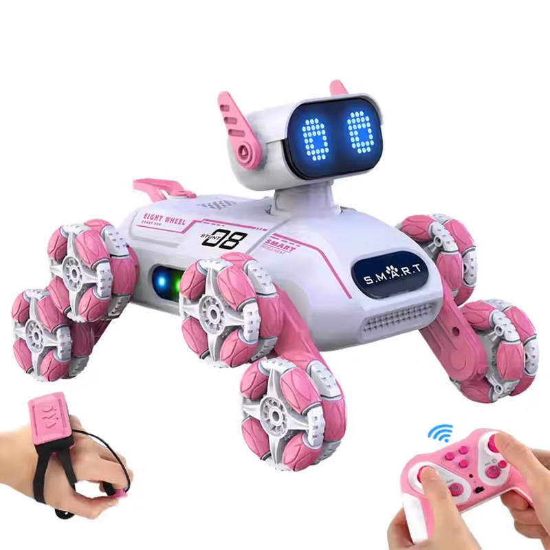 Eight Wheel Stunt Robot Dog Toy Kids Smart RC Robot Dog Toy Remote Control Toys