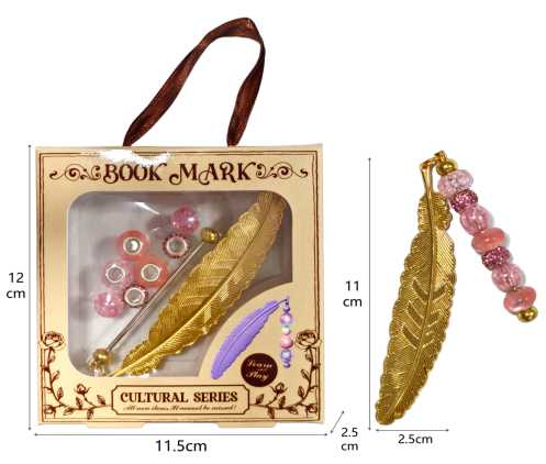 DIY Beaded Bookmark（golden）