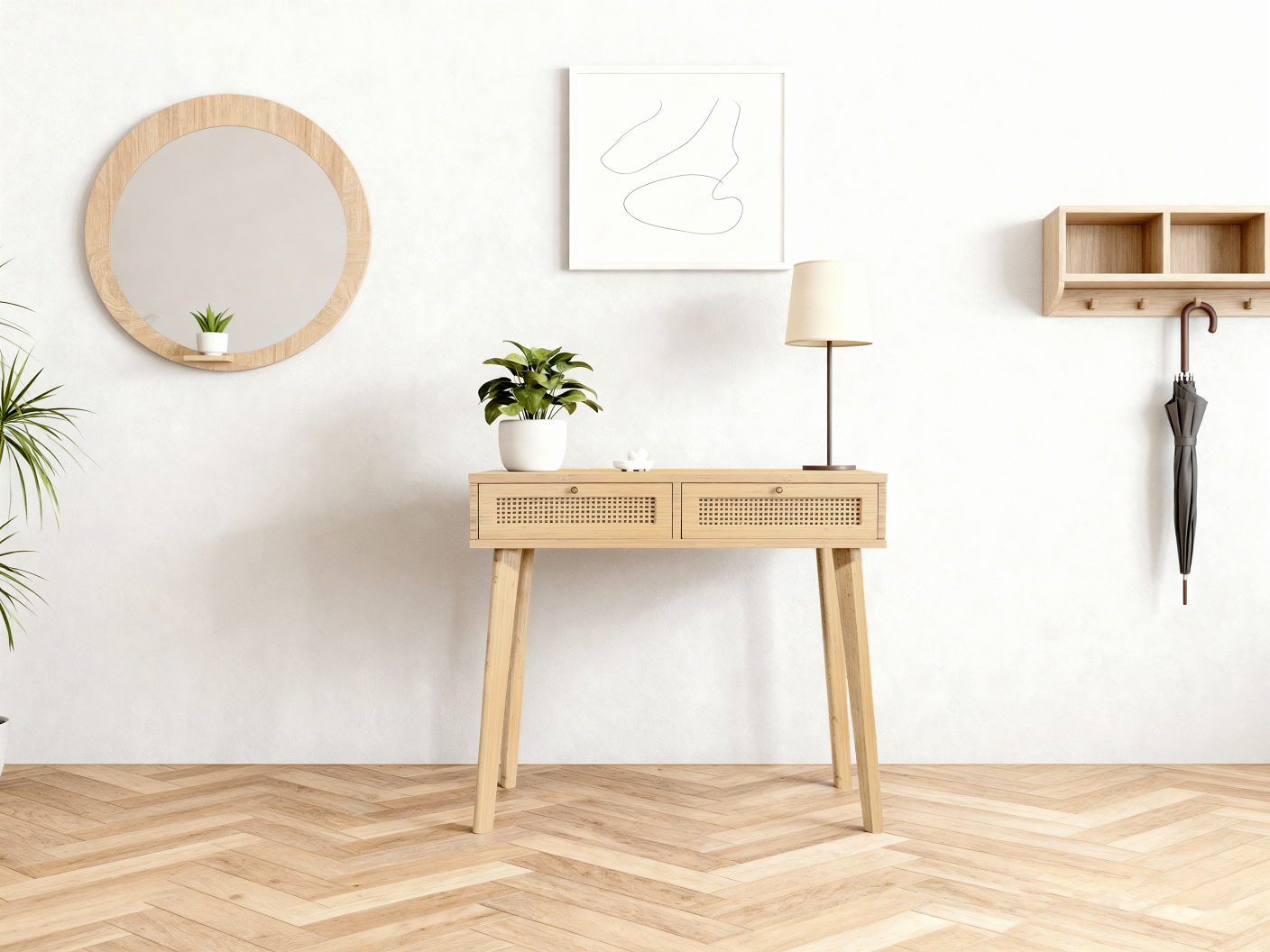 Bamboo console table with storage by Zhuangyi Furniture