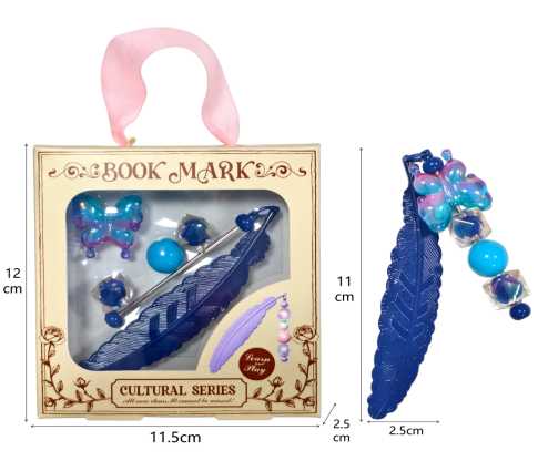 DIY Beaded Bookmark (Dark Blue)