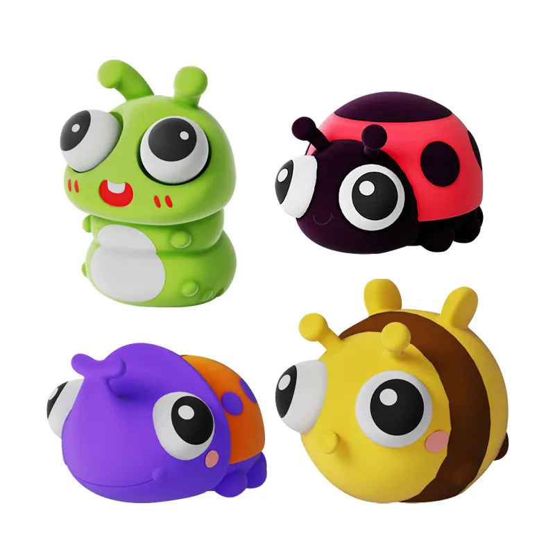 Insect Squeeze Toy Soft Rubber Fidget Toy Big Eyes Cute Stress Ball Toy Animals Toy