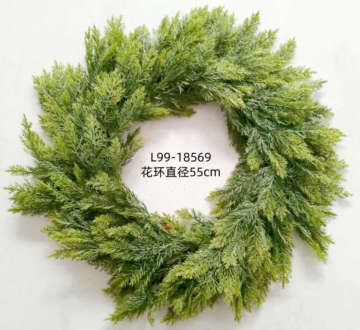 Green floral wreath decorations