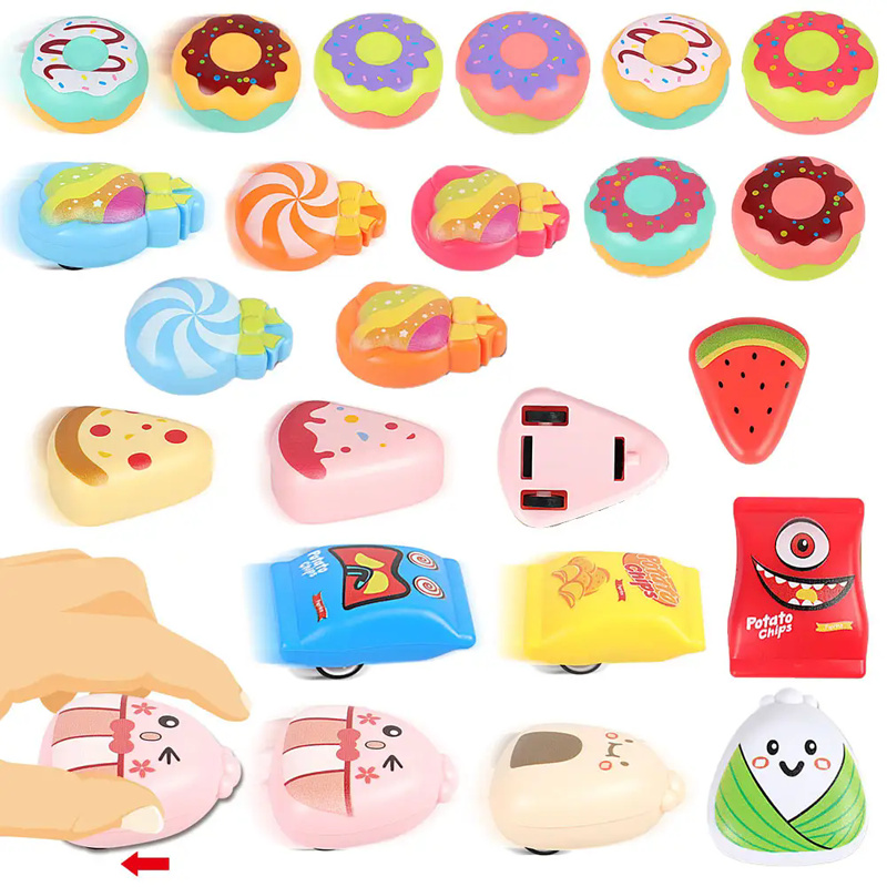 Mini Cartoon Food Model Pull Back Car Toys Promotion Gift Toy Small Toys Pull Back Toy