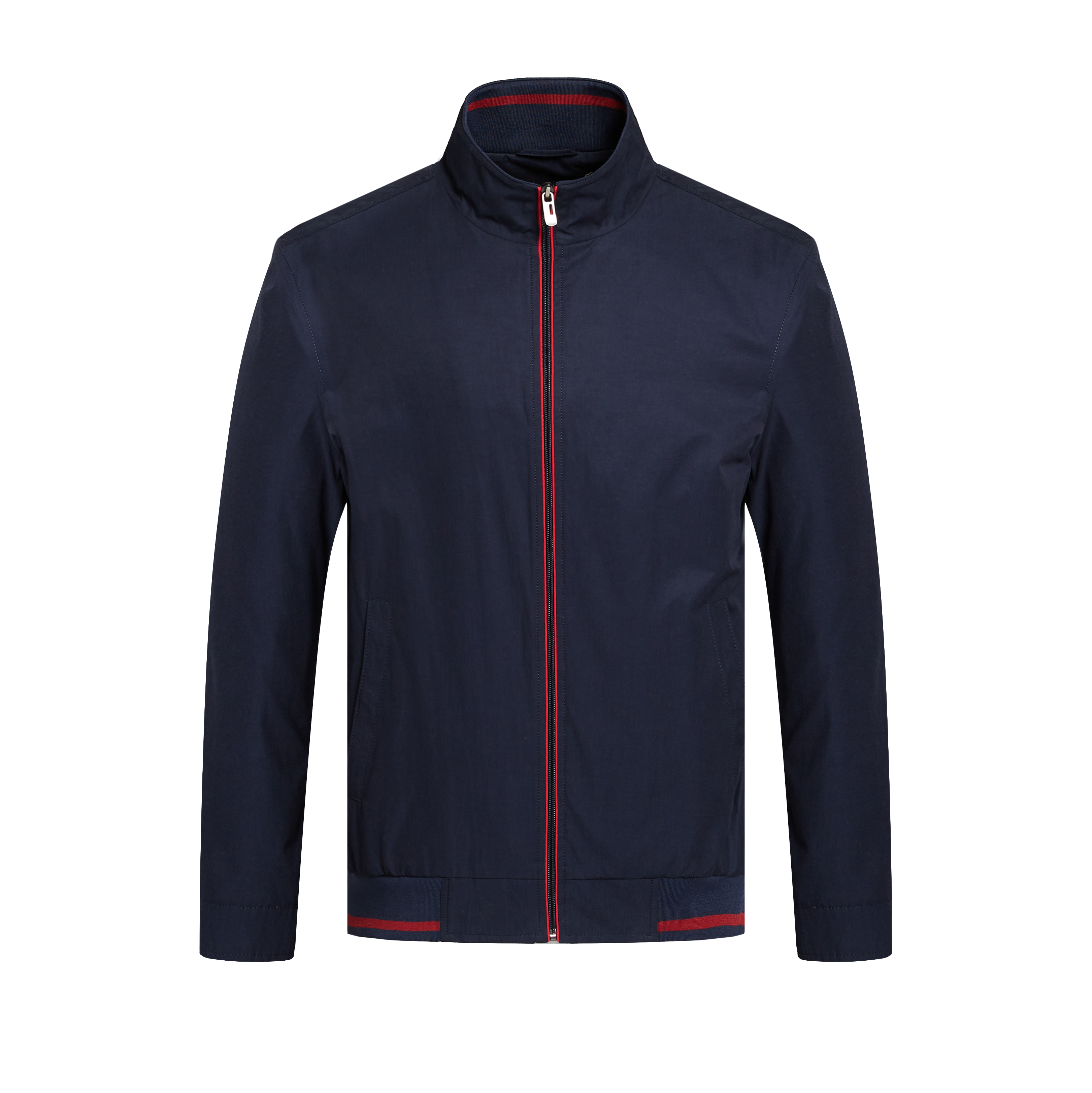 New Arrival Costom Jacket Polyester Classical Bomber Rib Coat With Zipper For Men