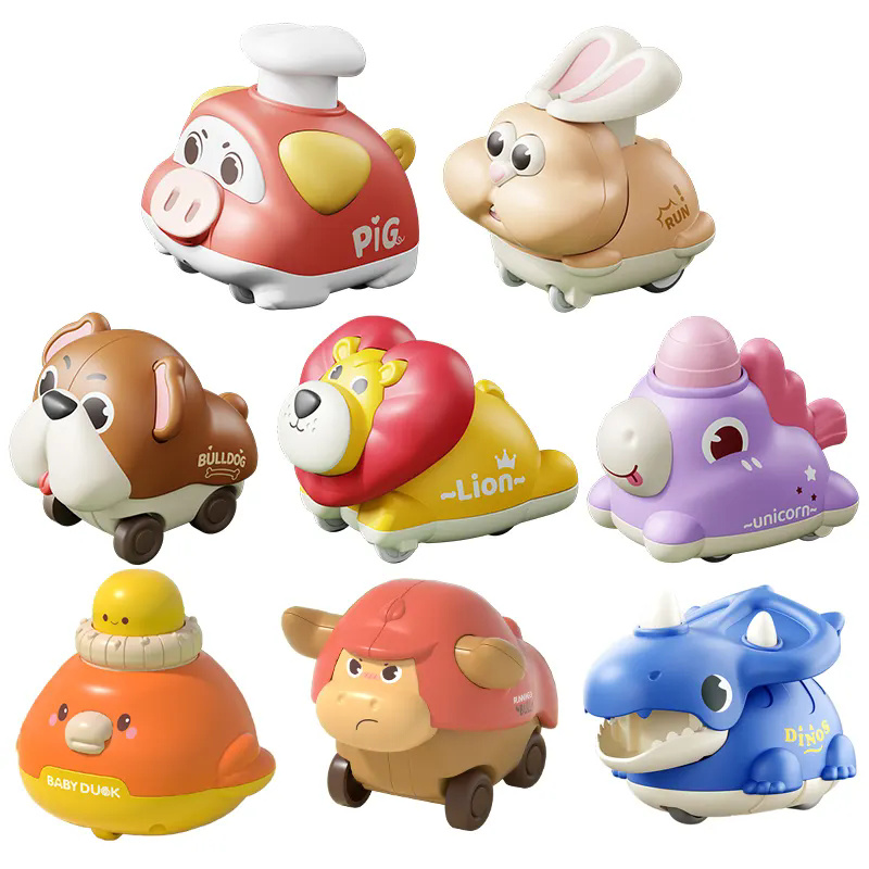 Press Car Toy Cute Cartoon Animal Car Toy Wholesale Plastic Toys Education Toy