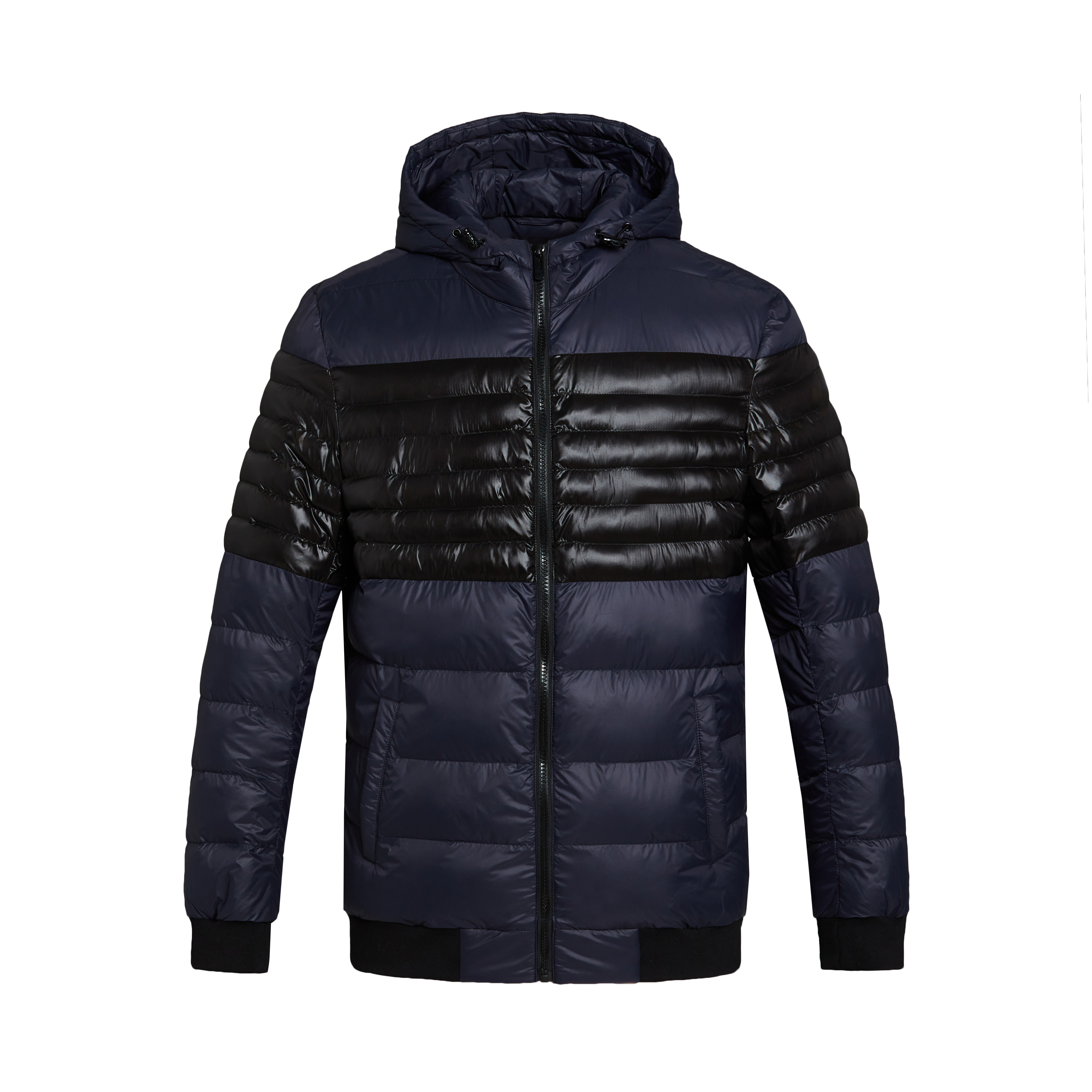Casual Winter Shiny Nylon Warm Hooded Down Coat Waterproof Mens Bomber Padding Jacket
