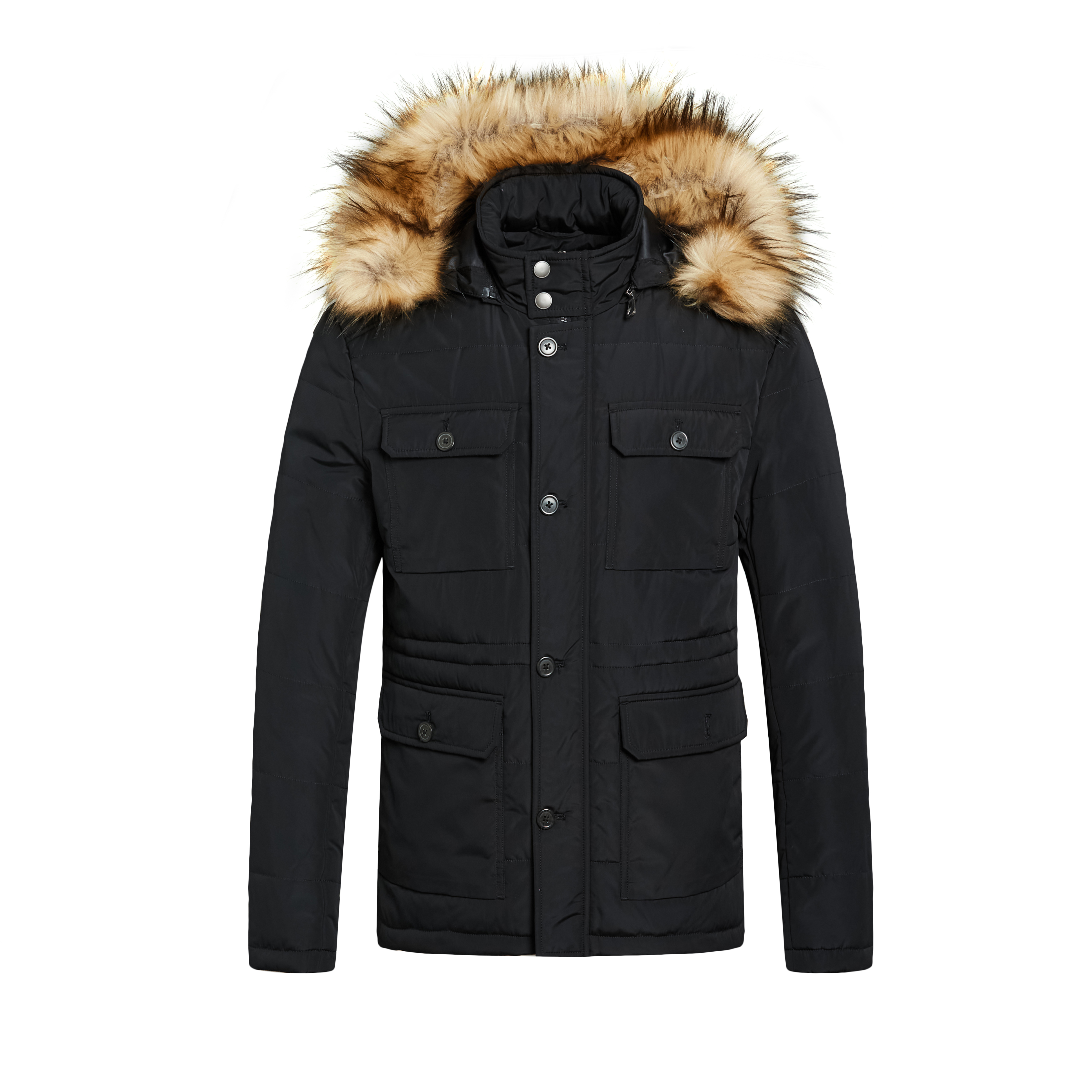 Factory Professional Winter Warmkeep Waterproof Casual Men Fur Padding Jacket With Hood