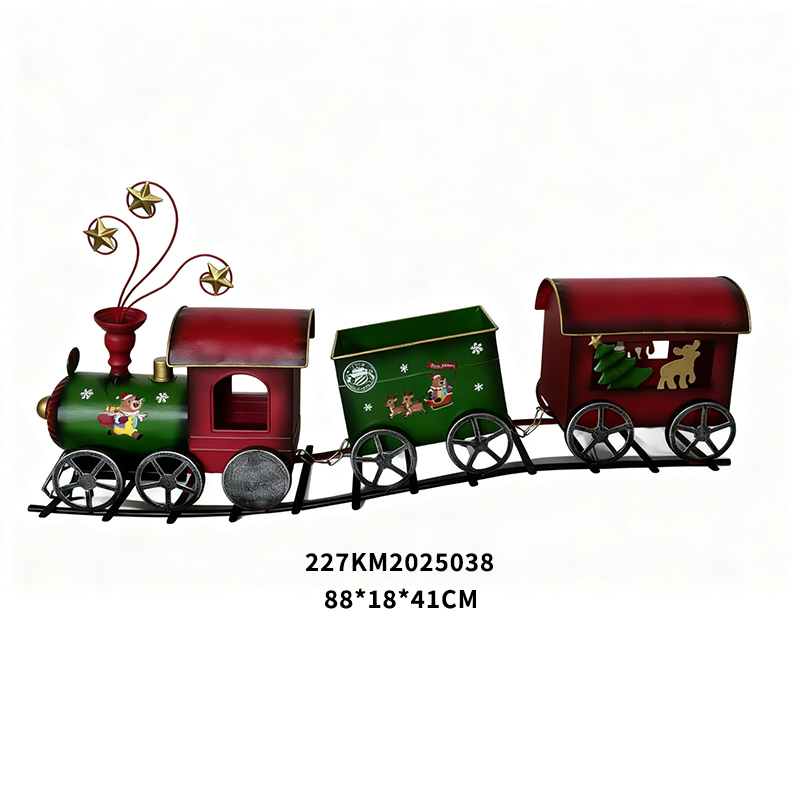 Garden Christmas iron toy train