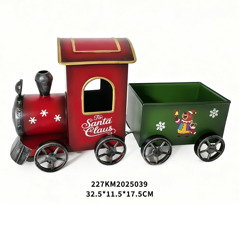 Garden Christmas iron toy train