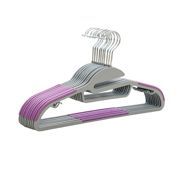 Ultra thin space saving plastic non slip and non marking clothes rack