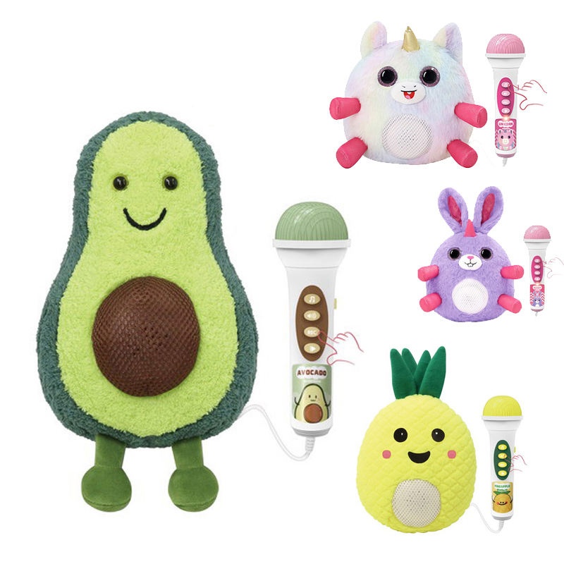 Plush Microphone Toy Soft Stuffed Cartoon Animal Fruit Toy Kid Music Toy