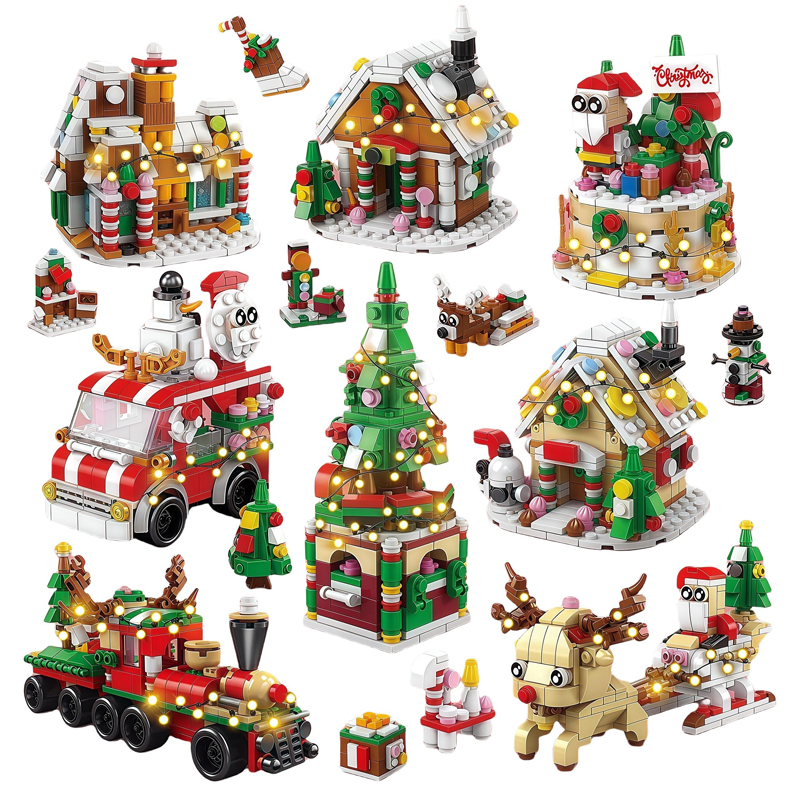 Santa Claus Block Toy Christmas Series Building Block Toy Plastic Toy Kid Educational Blocks Toy