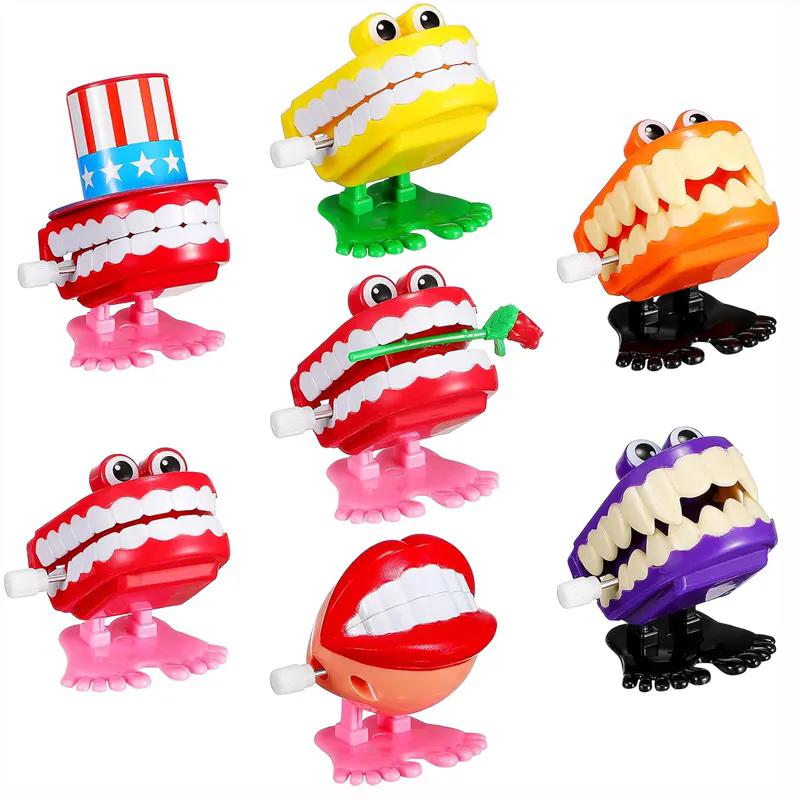 Teeth Wind Up Toy Halloween Party Toy Desktop Decoration Toy Clockwork Festival Toys