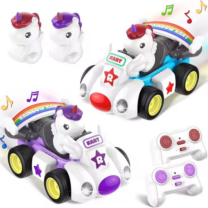 Kid RC-Kart Toy Cartoon RC Car Toy Remote Control Toys Light Music Electric Toy