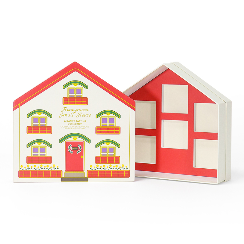 House-shaped Candy Lid and Base Packaging Box With Neck