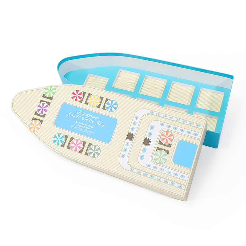 Ship-shaped Candy Lid and Base Packaging Box