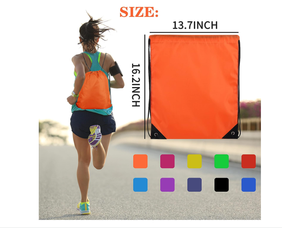 Waterproof polyester drawstring gym bag