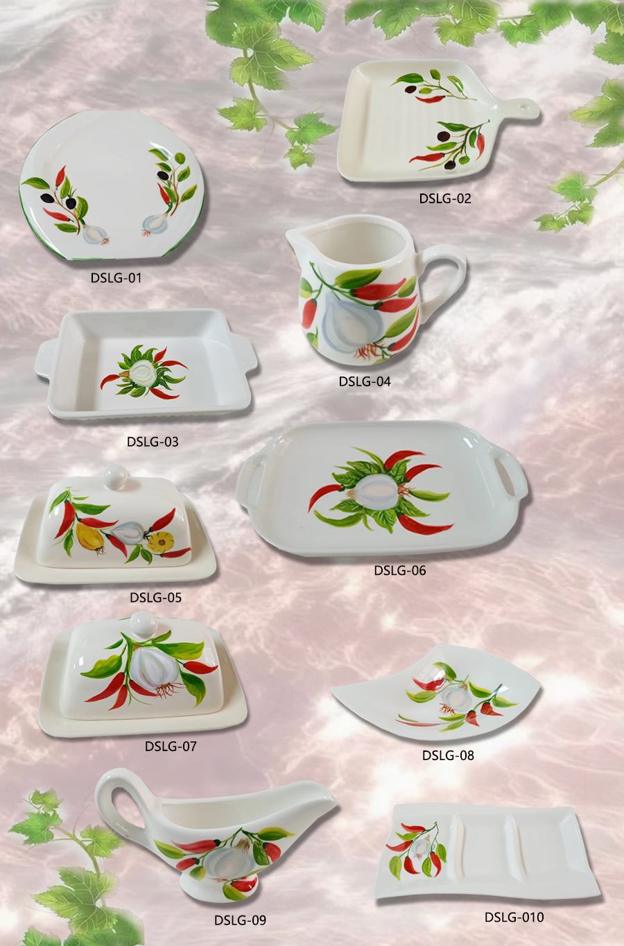 Gifts, ceramics, home decor items, decorative pieces.