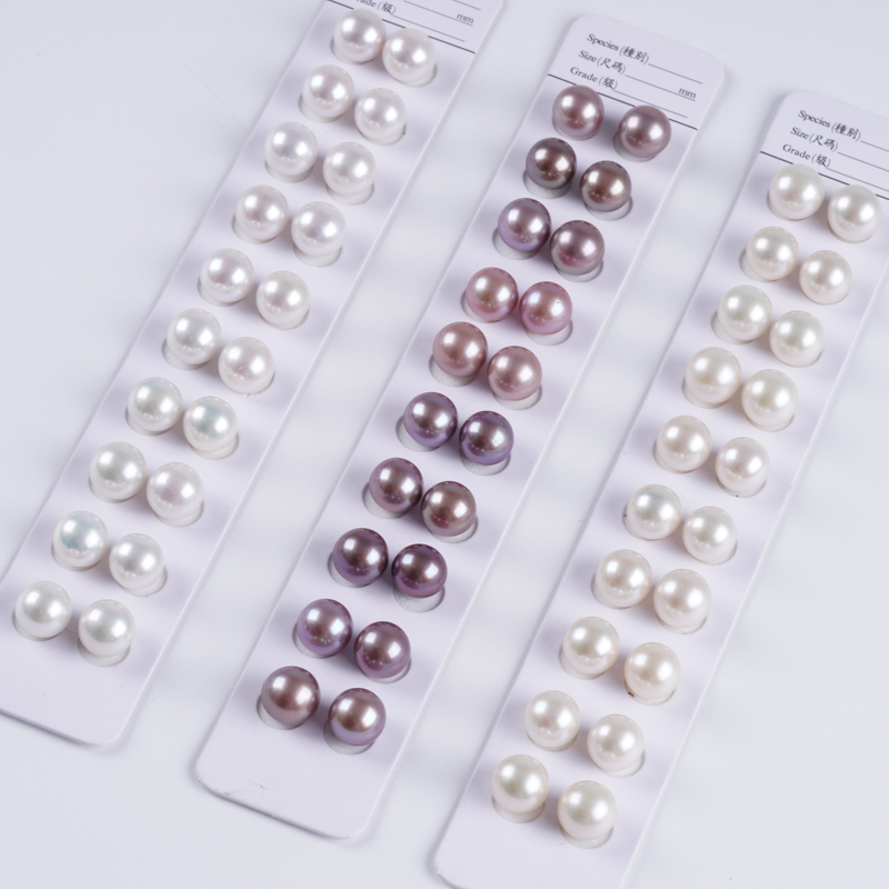 11-12mm natural freshwater Pearl round shape paired