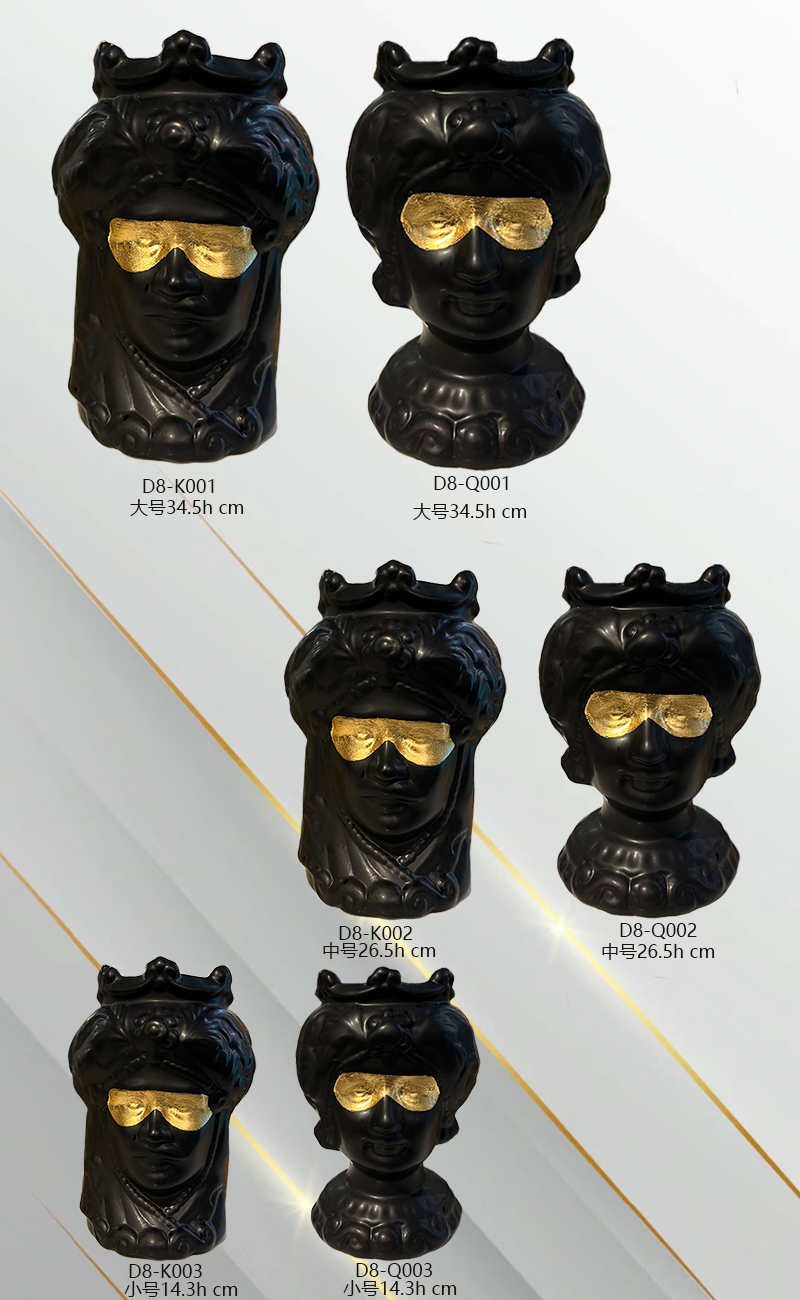 Sicilian Moor heads decorated in Caltagirone ceramic effect