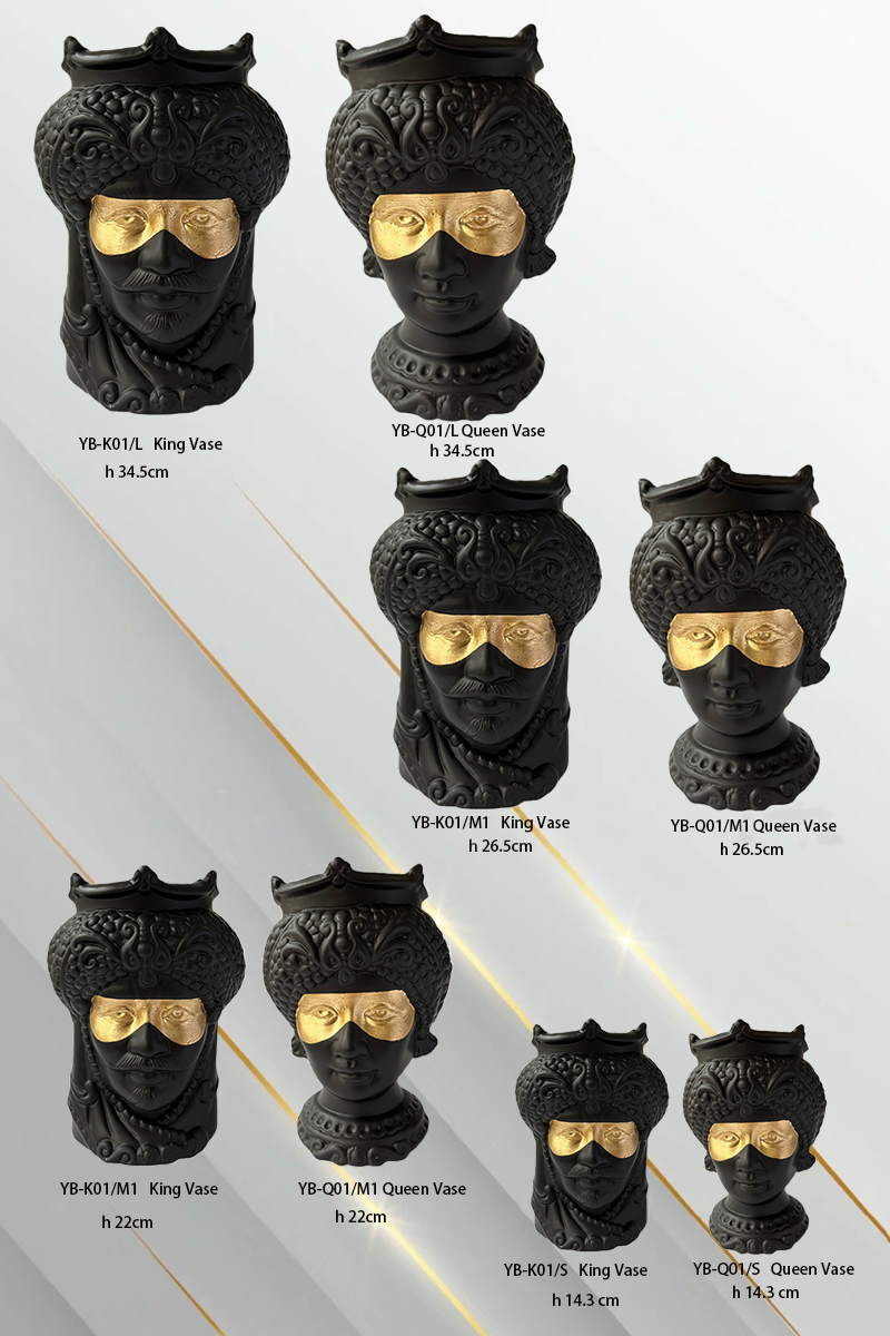 Sicilian Moor heads decorated in Caltagirone ceramic effect