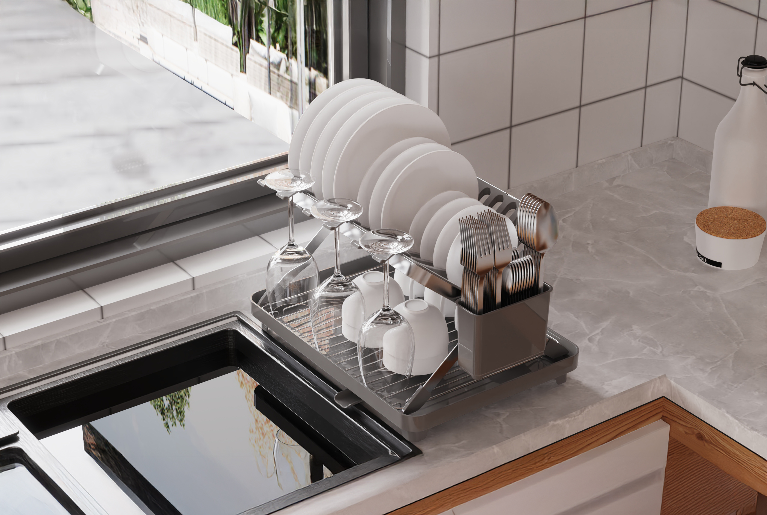 Foldable X-shaped dish rack