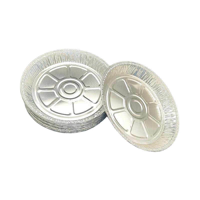 7 Inch Round Aluminum Foil Container Disposable Food Grade Foil Tray for Baking Cooking and Takeaway