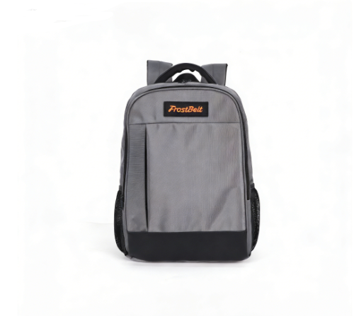 Unisex business bag contrast black/gray zipper closure waterproof nylon multi-compartment