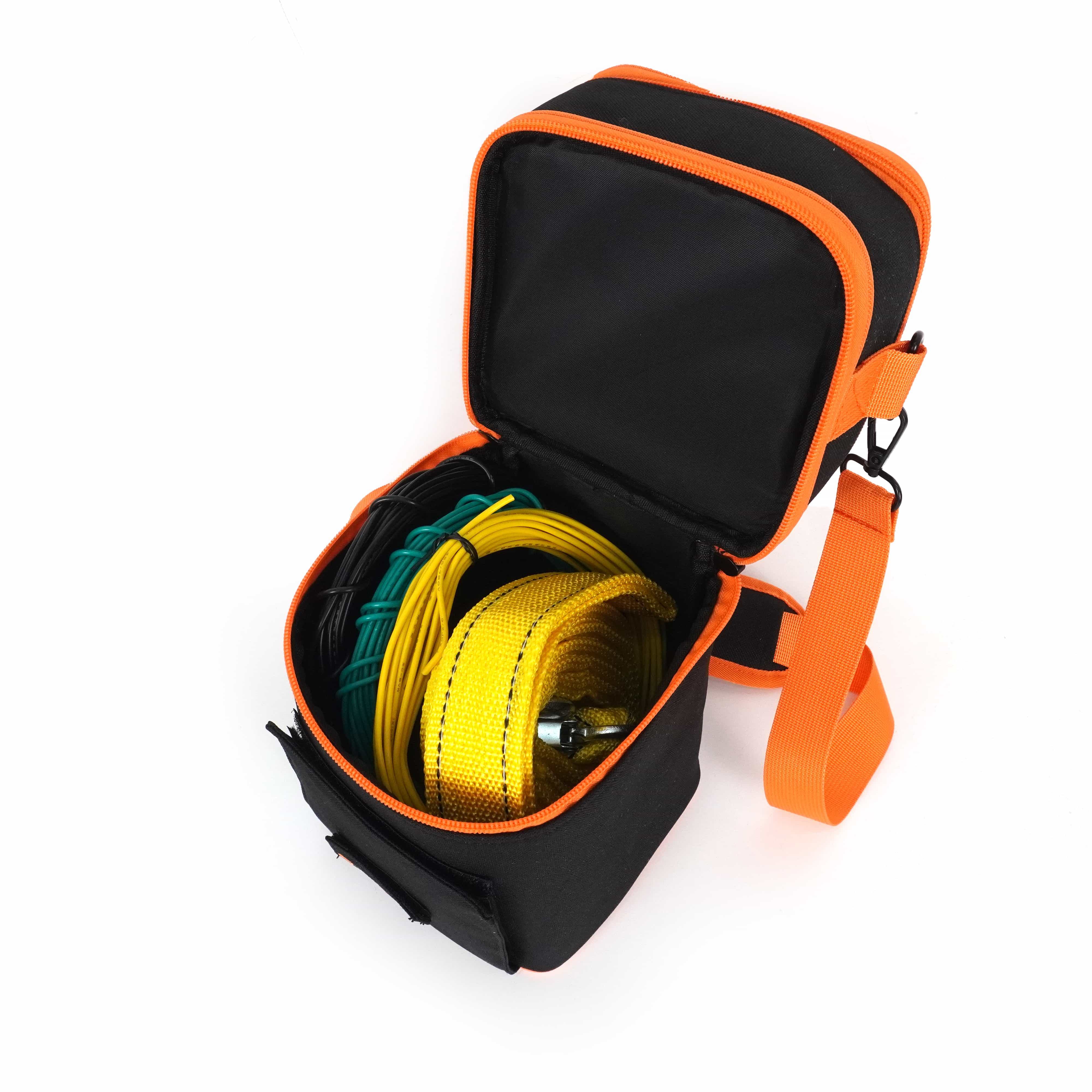 Black & Orange Contrast Portable Single-Shoulder Tool Bag