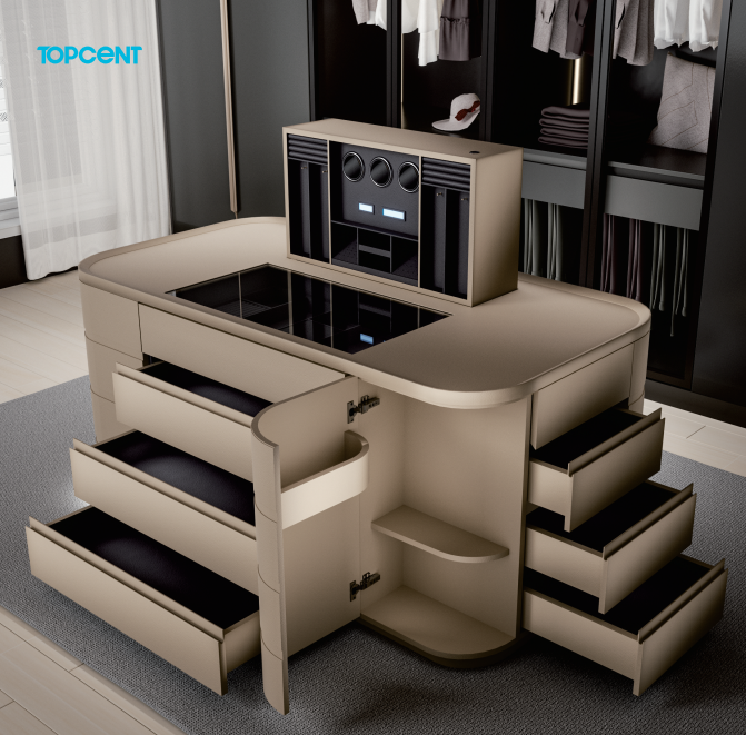 Electric Leather Wordrobe Island with Wintelligent Lifting Platform