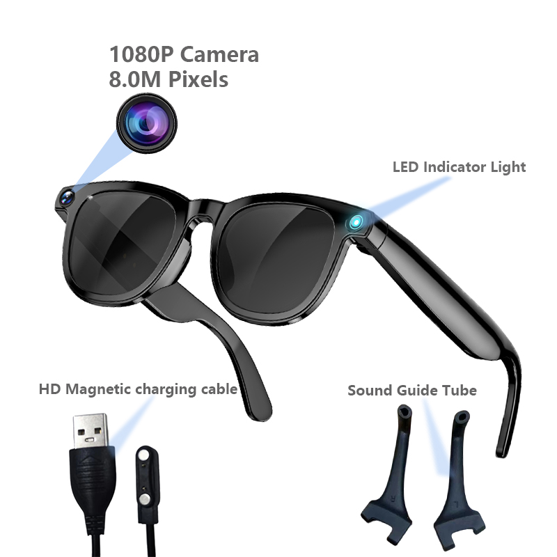 AI 8.0MP Video Recording 1080P Camera Photo Translation Smart Real-time ChatGPT Sunglasses for Man
