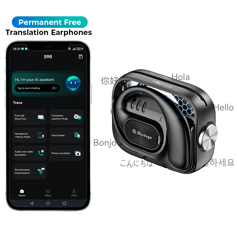High Quality Real Time Language Translator with 164 Languages Wireless AI Translation Earbuds