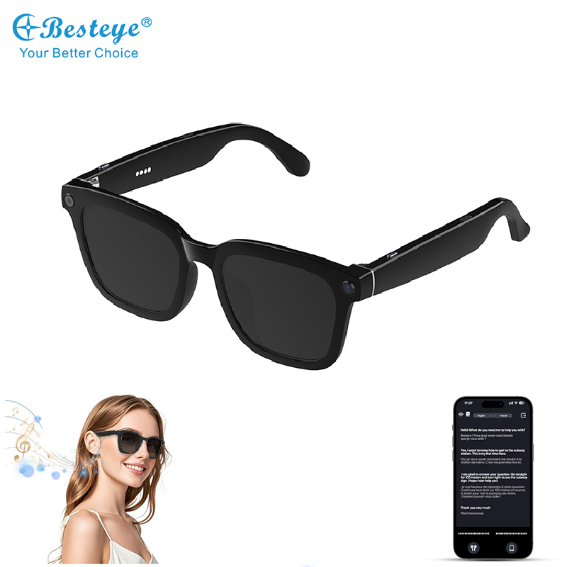 ChatGPT Multiple Languages Audio Outdoor Sports Translation Photography Glasses With Camera