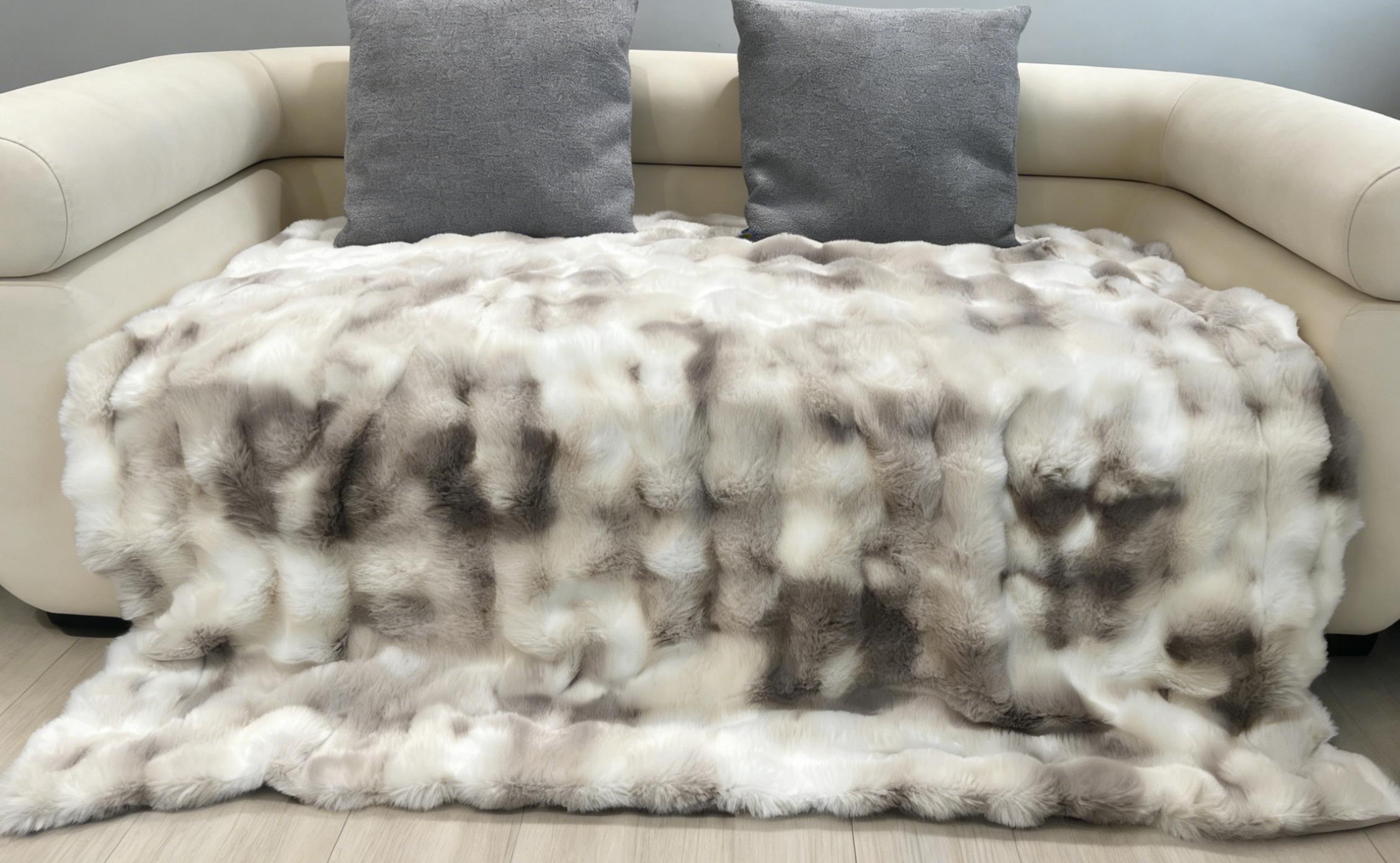 Tie-Dye Faux Rabbit Hair Blanket