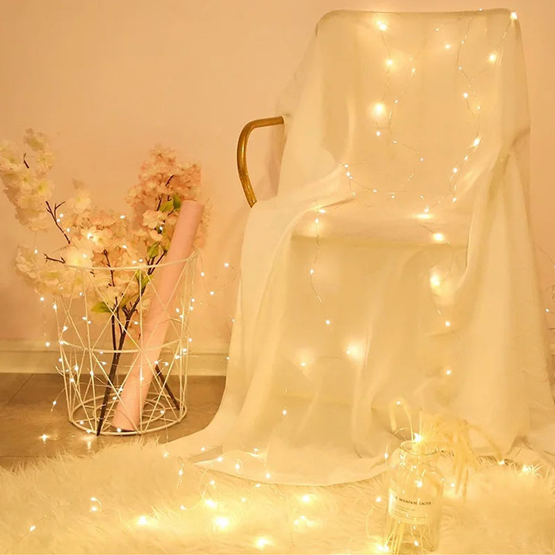 Colorful Christmas LED Copper Wire String Lights with Flower/Cake Gift Box Decor Bobo Ball Toys