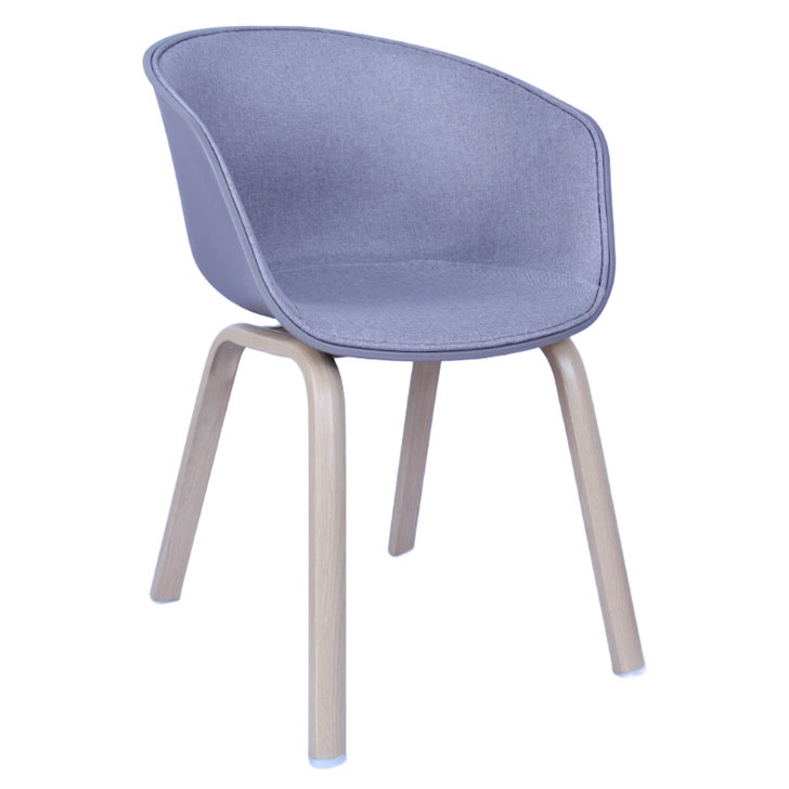 Modern Soft Cushion Dining Chair With Wooden Legs